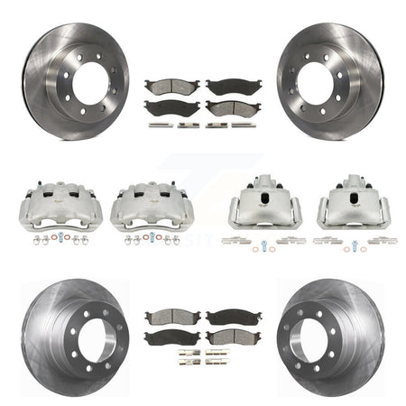 Front Rear Disc Brake Caliper Rotors And Semi-Metallic Pad Kit (10Pc) For Dodge Ram 1500 KC8-101112S