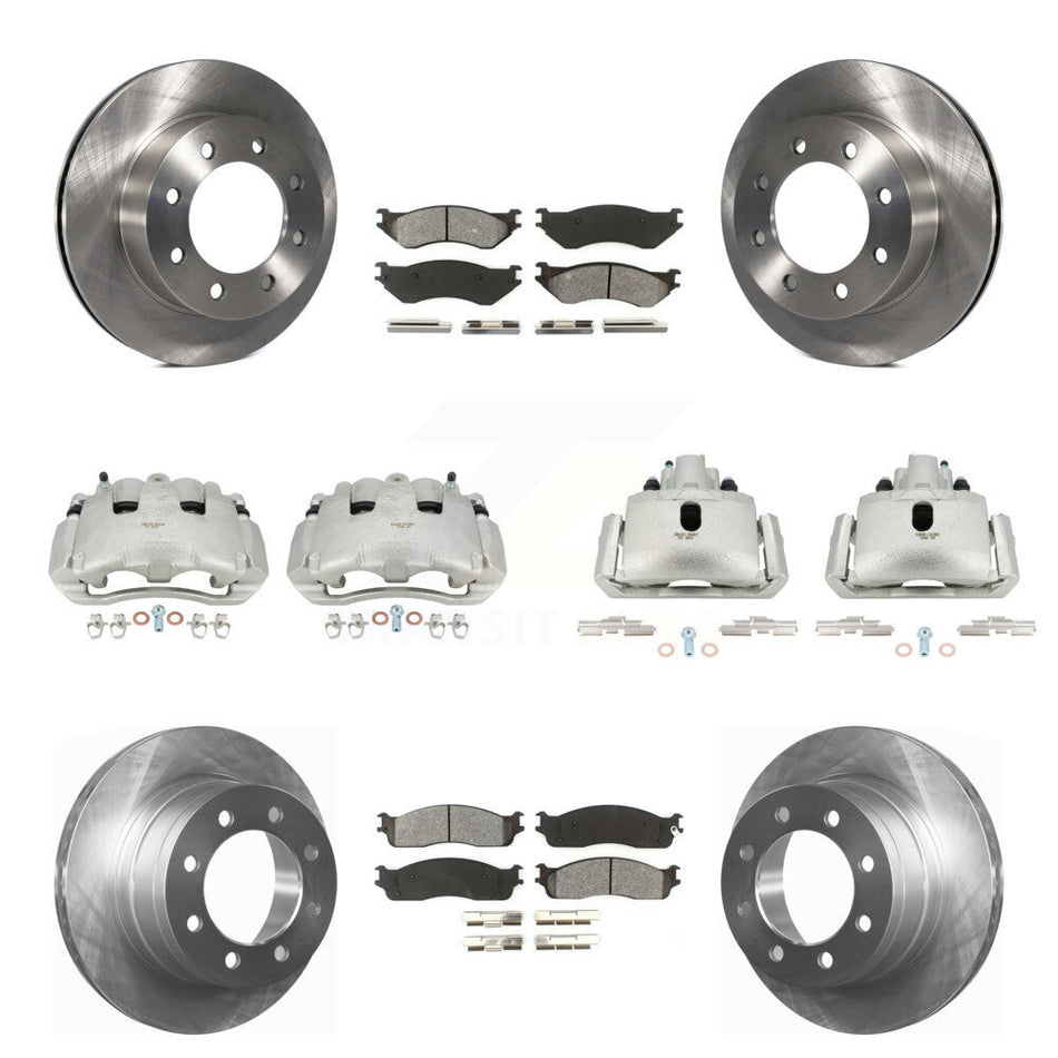 Front Rear Disc Brake Caliper Rotors And Semi-Metallic Pad Kit (10Pc) For Dodge Ram 1500 KC8-101112S