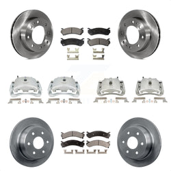 Front Rear Disc Brake Caliper Rotors And Semi-Metallic Pads Kit (10Pc) For 2003 Chevrolet Silverado 2500 HD Suburban GMC Sierra KC8-101113P