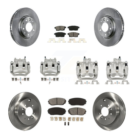 Front Rear Brake Caliper Rotors & Semi-Metallic Pad Kit (10Pc) For 07-09 Lincoln MKX FWD KC8-101114S