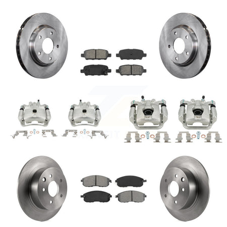Front Rear Disc Brake Caliper Rotors And Semi-Metallic Pads Kit (10Pc) For Nissan Sentra KC8-101116S