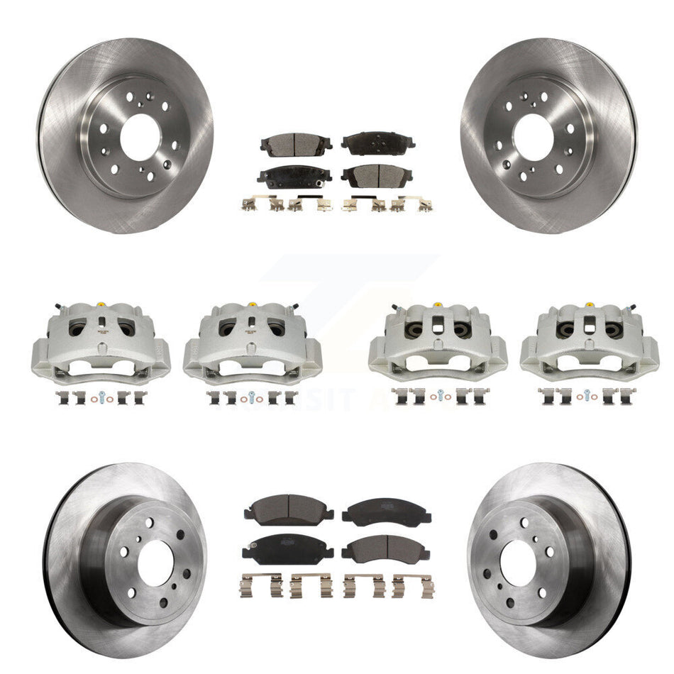 Front Rear Brake Caliper Rotor And Ceramic Pad Kit (10Pc) For 2016 Chevrolet Suburban HD KC8-101116T