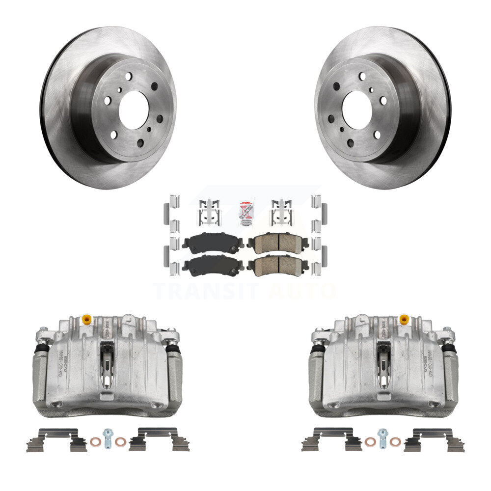 Rear Brake Caliper Rotor Ceramic Pad Kit For 07 GMC Sierra 1500 Classic With 7200 Lb GVW KC8-101118N