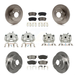 Front Rear Disc Brake Caliper Rotors And Semi-Metallic Pads Kit (10Pc) For 2006 Hyundai Accent Hatchback KC8-101118S