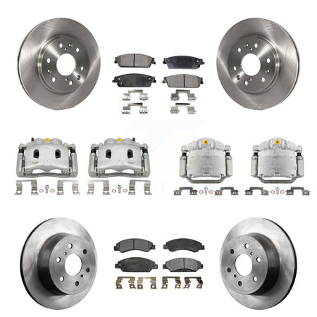 Front Rear Brake Caliper Rotors Semi-Metallic Pad Kit (10Pc) For Chevrolet Avalanche GMC KC8-101119P