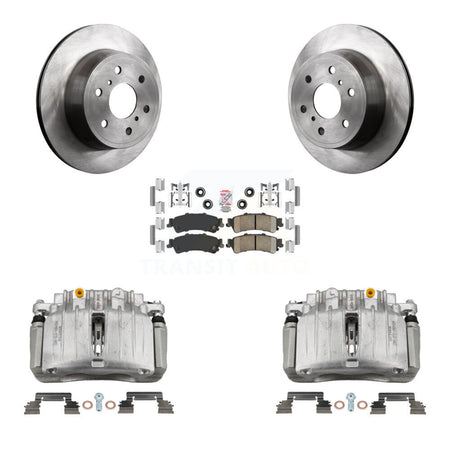 Rear Brake Caliper Rotor Ceramic Pad Kit For 07 GMC Sierra 1500 Classic With 7200 Lb GVW KC8-101120N
