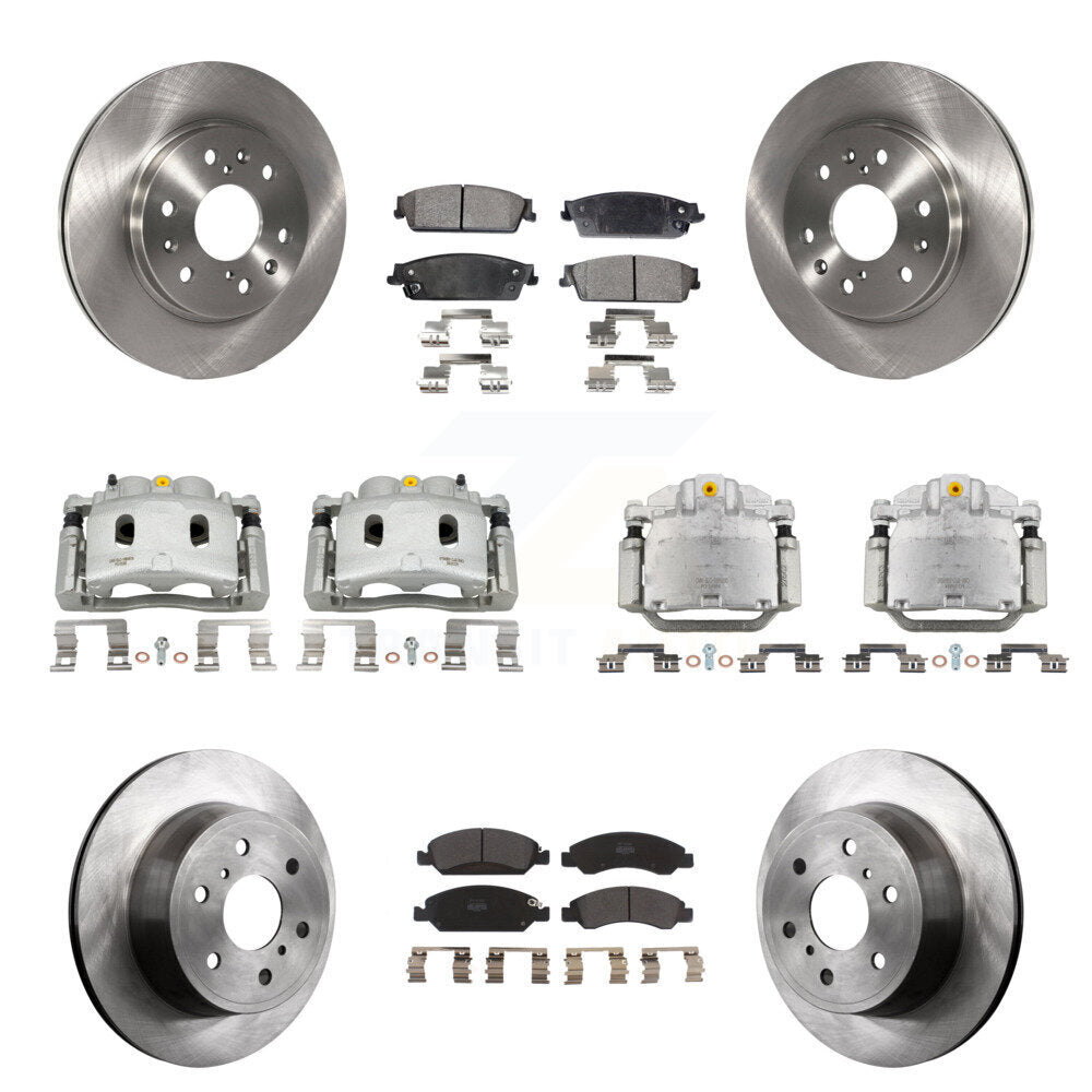 Front Rear Brake Caliper Rotor Semi-Metallic Pad Kit (10Pc) For Chevrolet Silverado 1500 KC8-101120P