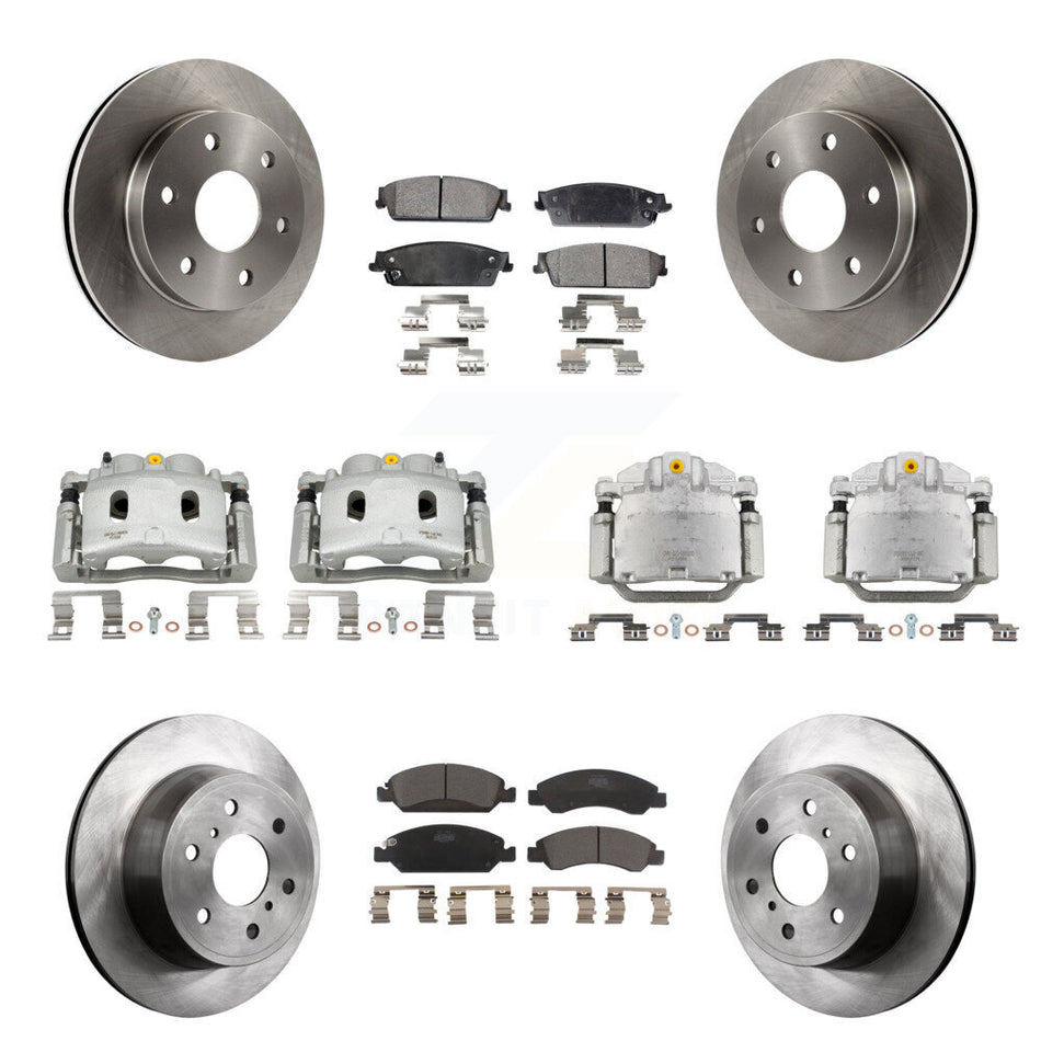 Front Rear Disc Brake Caliper Rotors And Ceramic Pads Kit (10Pc) For GMC Sierra 1500 KC8-101120T