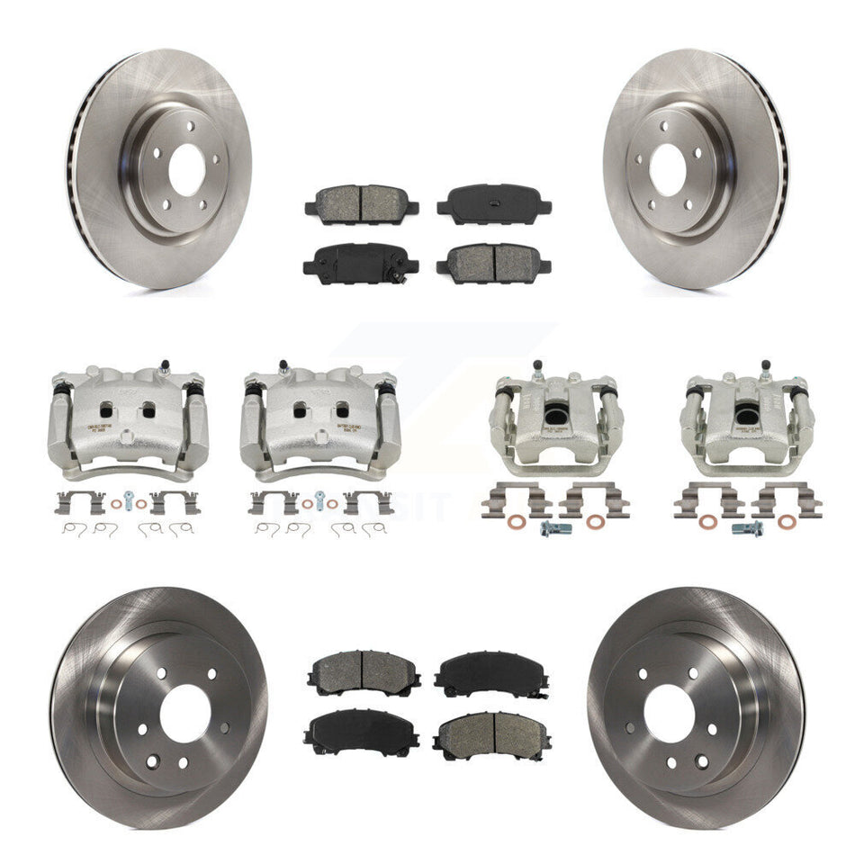 Front Rear Disc Brake Caliper Rotors And Semi-Metallic Pads Kit (10Pc) For Nissan Rogue KC8-101122S