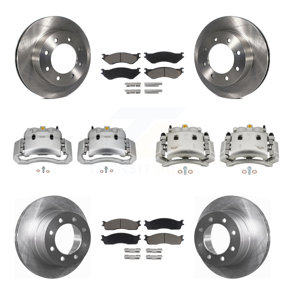 Front Rear Disc Brake Caliper Rotors And Ceramic Pads Kit (10Pc) For Dodge Ram 3500 KC8-101123C