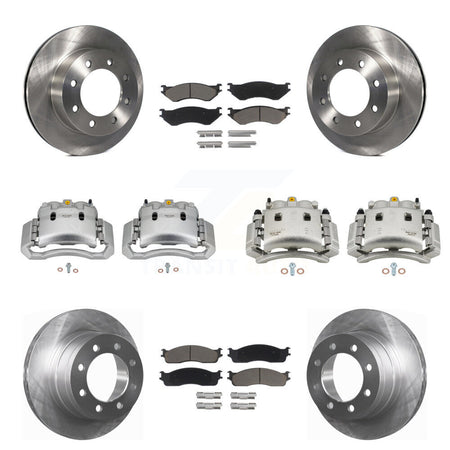 Front Rear Disc Brake Caliper Rotors And Ceramic Pads Kit (10Pc) For Dodge Ram 3500 KC8-101123C