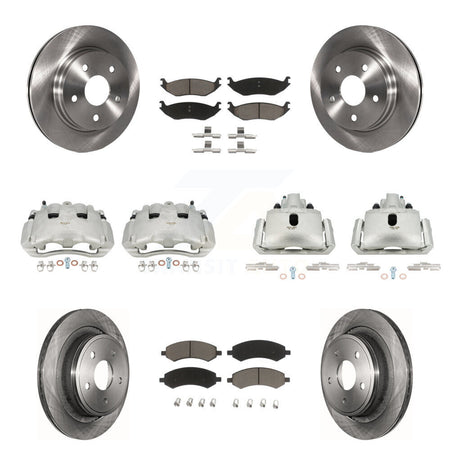 Front Rear Disc Brake Caliper Rotors And Ceramic Pads Kit (10Pc) For Dodge Ram 1500 KC8-101124C