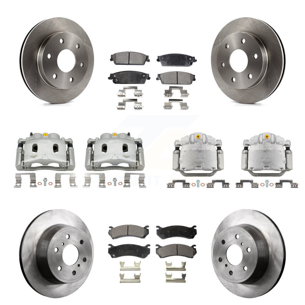 Front Rear Brake Caliper Rotor Semi-Metallic Pad Kit (10Pc) For Chevrolet Silverado 1500 KC8-101124P