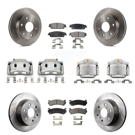 Front Rear Brake Caliper Rotor Semi-Metallic Pad Kit (10Pc) For Chevrolet Silverado 1500 KC8-101124P