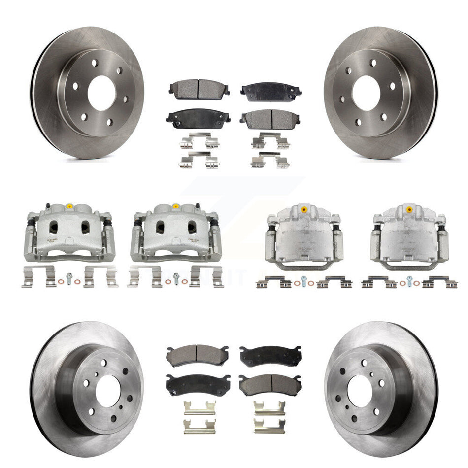 Front Rear Brake Caliper Rotor Semi-Metallic Pad Kit (10Pc) For Chevrolet Silverado 1500 KC8-101124P