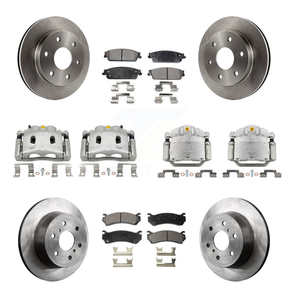 Front Rear Brake Caliper Rotor Semi-Metallic Pad Kit (10Pc) For Chevrolet Silverado 1500 KC8-101124P
