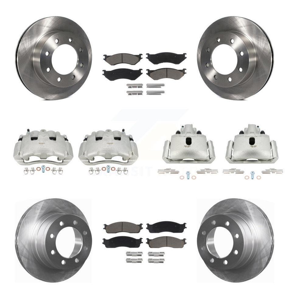 Front Rear Disc Brake Caliper Rotors And Ceramic Pads Kit (10Pc) For Dodge Ram 1500 KC8-101125C