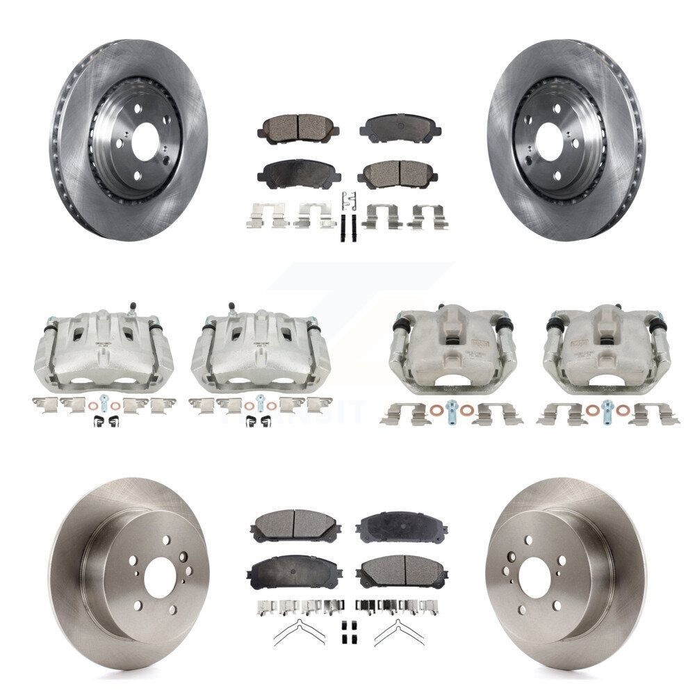 Front Rear Disc Brake Caliper Rotors And Ceramic Pads Kit (10Pc) For Toyota Highlander KC8-101126T