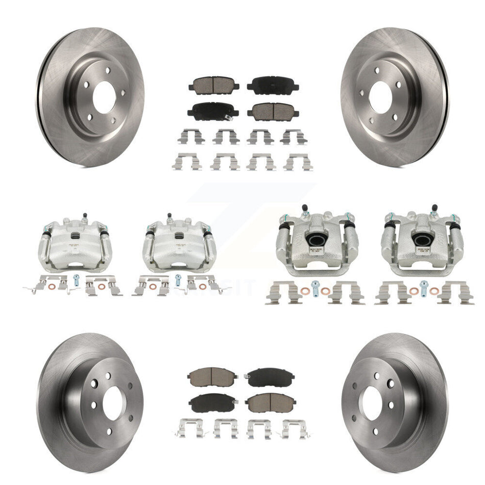 Front Rear Disc Brake Caliper Rotors And Ceramic Pads Kit (10Pc) For Nissan Sentra Juke KC8-101127C