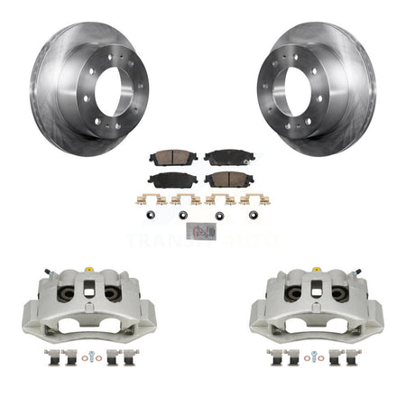 Rear Brake Caliper Rotors Ceramic Pad Kit For 17-19 Chevrolet Suburban With 8 Lug Wheels KC8-101127N