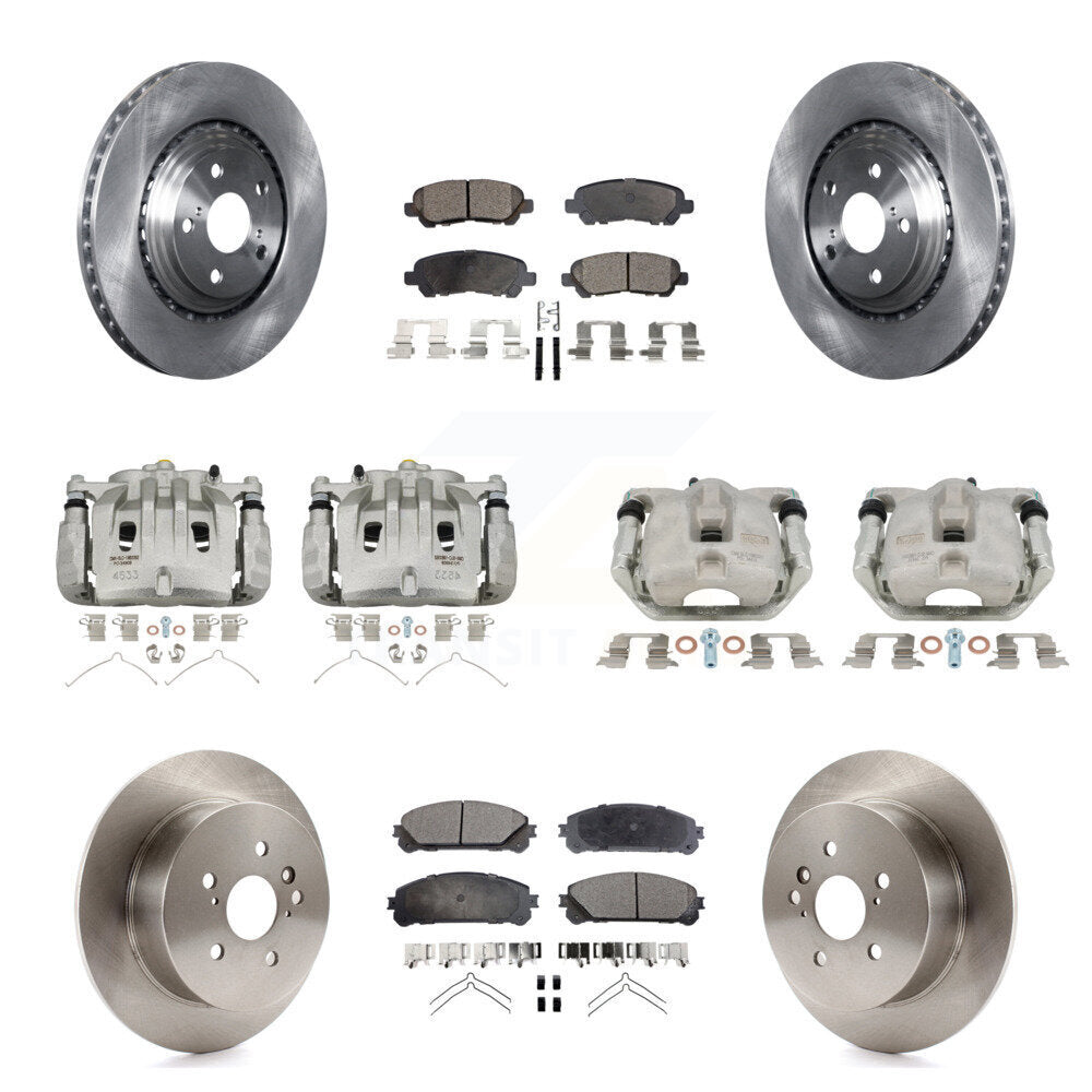 Front Rear Disc Brake Caliper Rotors And Ceramic Pads Kit (10Pc) For Toyota Highlander KC8-101127T