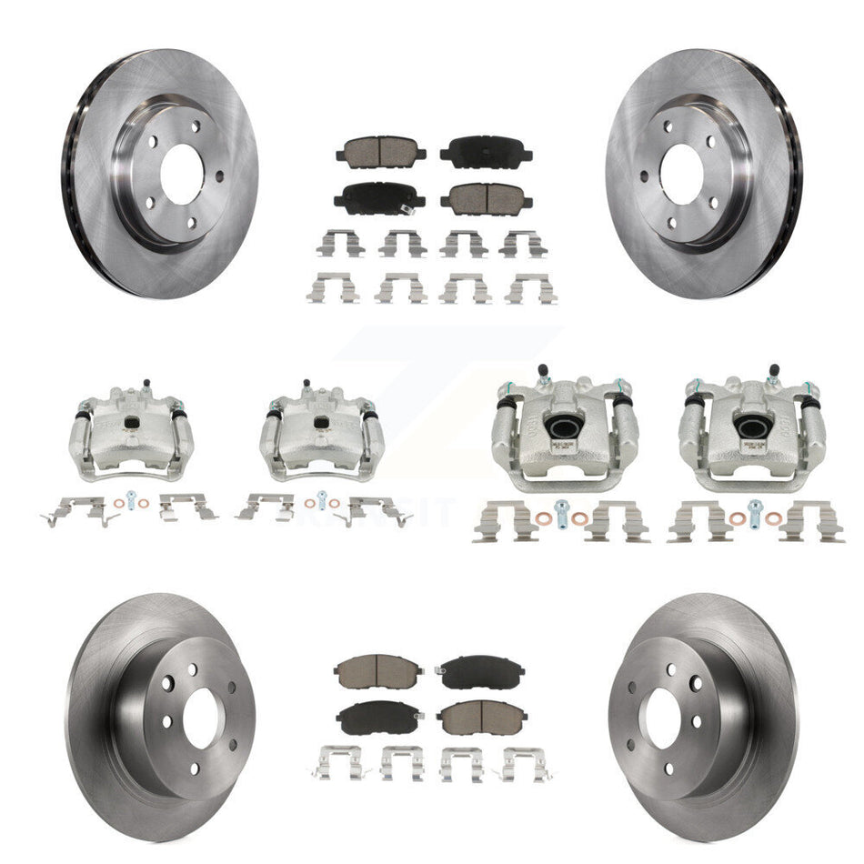 Front Rear Disc Brake Caliper Rotors And Ceramic Pads Kit (10Pc) For Nissan Sentra KC8-101128C