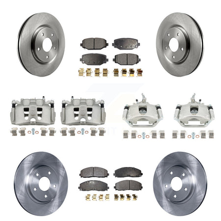 Front Rear Brake Caliper Rotors Semi-Metallic Pad Kit (10Pc) For 2014-2020 Dodge Journey KC8-101128P