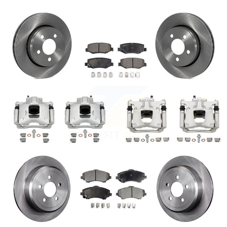 Front Rear Disc Brake Caliper Rotors And Ceramic Pads Kit (10Pc) For Dodge Nitro KC8-101128T