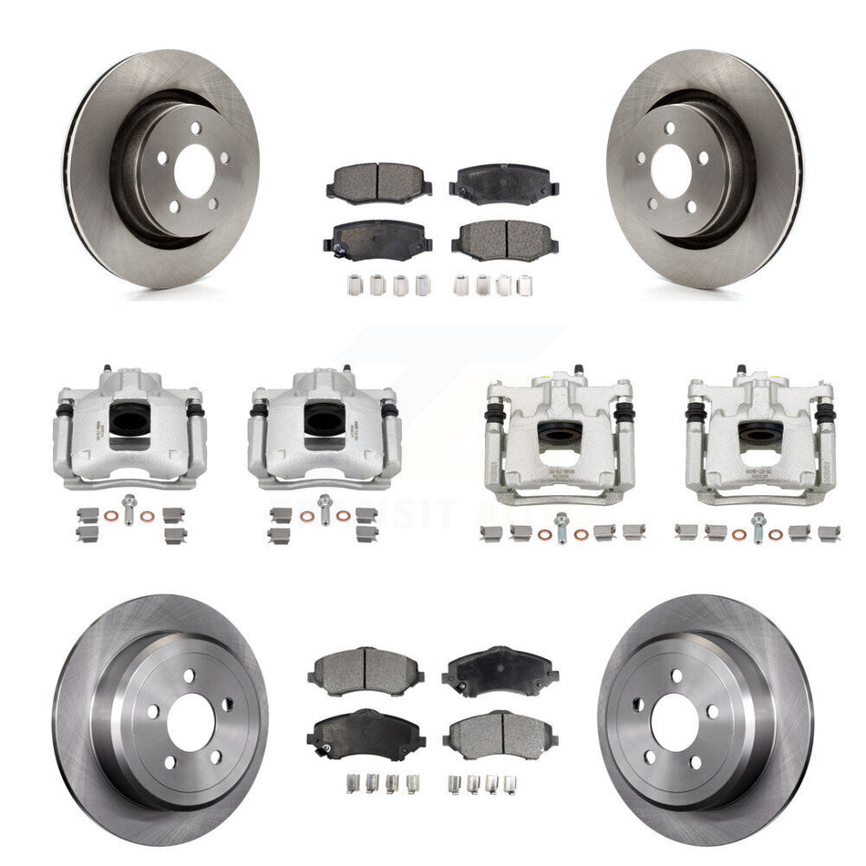 Front Rear Disc Brake Caliper Rotors And Ceramic Pads Kit (10Pc) For Dodge Nitro KC8-101129T