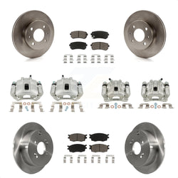 Front Rear Disc Brake Caliper Rotors And Ceramic Pads Kit (10Pc) For 2006 Hyundai Accent Hatchback KC8-101130C