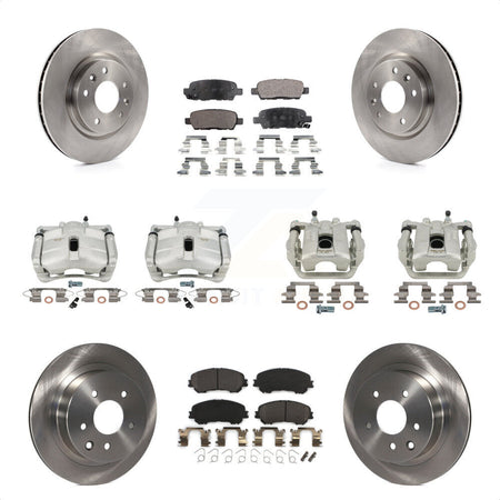 Front Rear Disc Brake Caliper Rotors And Semi-Metallic Pads Kit (10Pc) For Nissan Rogue Sport KC8-101130P by Transit Auto