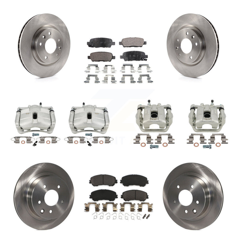 Front Rear Disc Brake Caliper Rotors And Semi-Metallic Pads Kit (10Pc) For Nissan Rogue Sport KC8-101130P