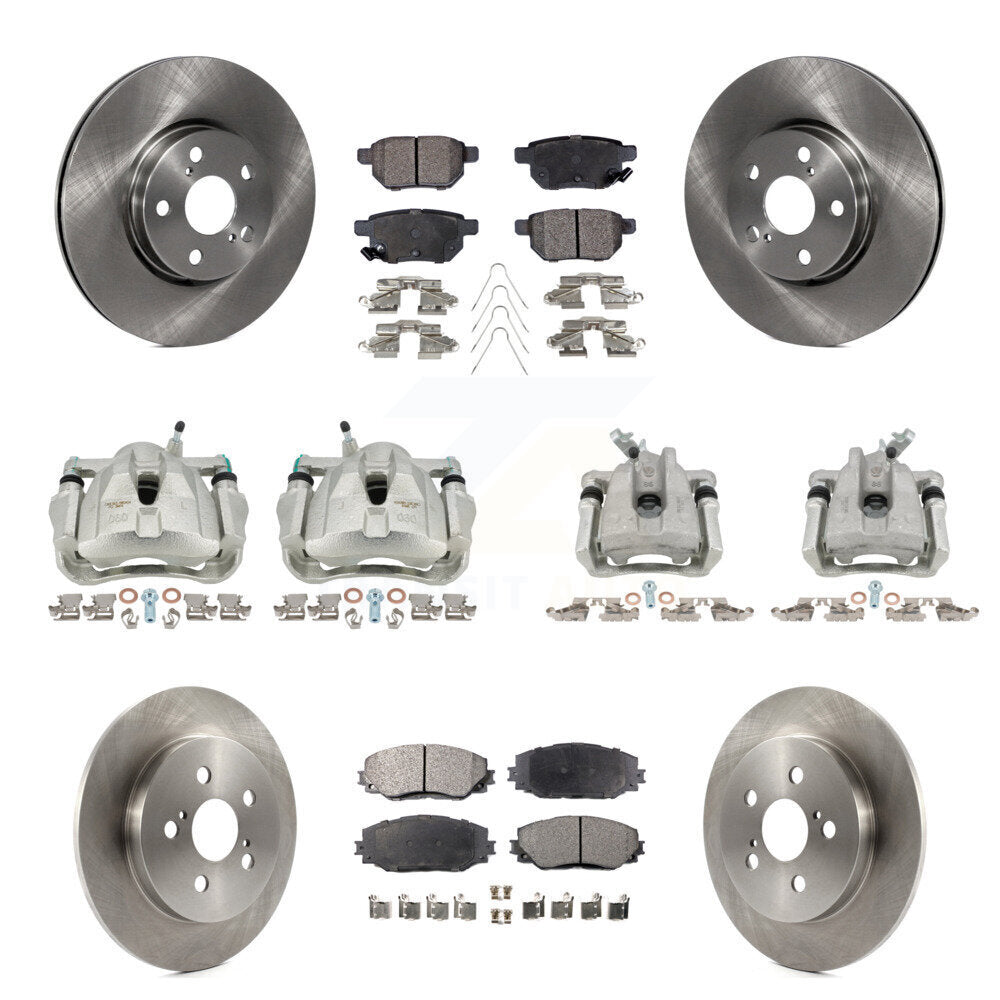 Front Rear Brake Caliper Rotors Ceramic Pad Kit (10Pc) For Toyota Corolla Matrix Pontiac KC8-101130T