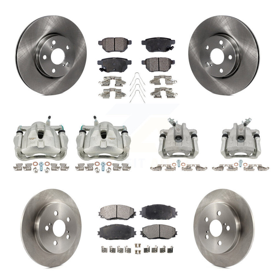 Front Rear Brake Caliper Rotors Ceramic Pad Kit (10Pc) For Toyota Corolla Matrix Pontiac KC8-101130T