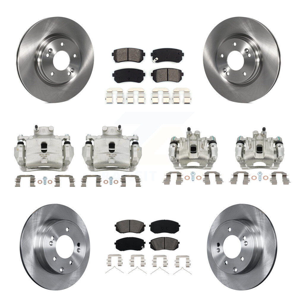 Front Rear Disc Brake Caliper Rotors And Semi-Metallic Pad Kit (10Pc) For Hyundai Sonata KC8-101131S