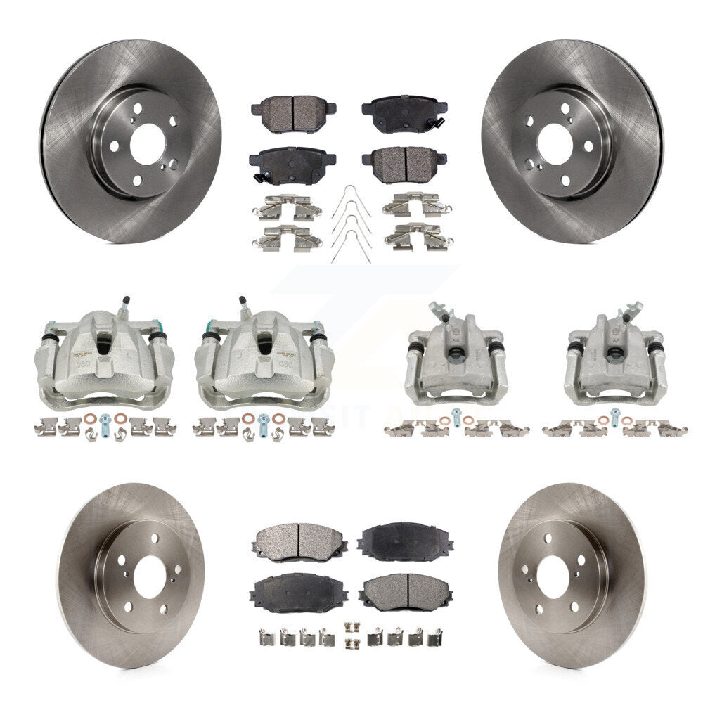 Front Rear Disc Brake Caliper Rotors And Ceramic Pads Kit (10Pc) For Toyota Matrix KC8-101131T