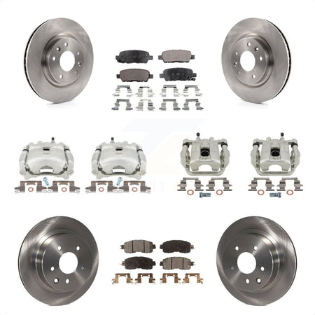 Front Rear Disc Brake Caliper Rotors And Semi-Metallic Pads Kit (10Pc) For Nissan LEAF KC8-101132P by Transit Auto