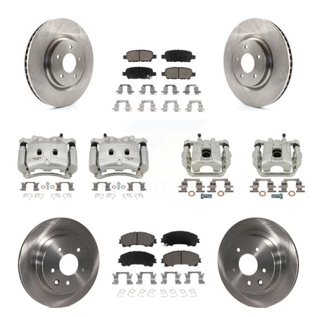 Front Rear Disc Brake Caliper Rotors And Ceramic Pads Kit (10Pc) For Nissan Rogue KC8-101134C