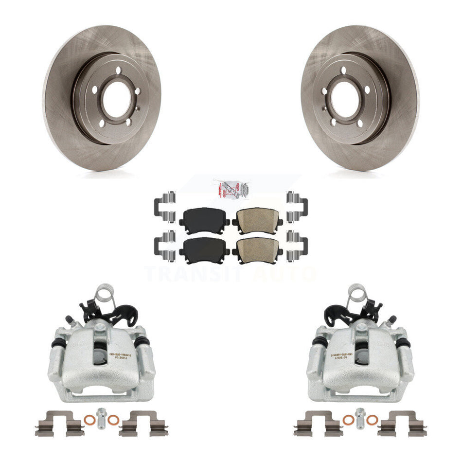 Rear Disc Brake Caliper Rotors And Ceramic Pads Kit For Audi A4 Quattro KC8-101134N