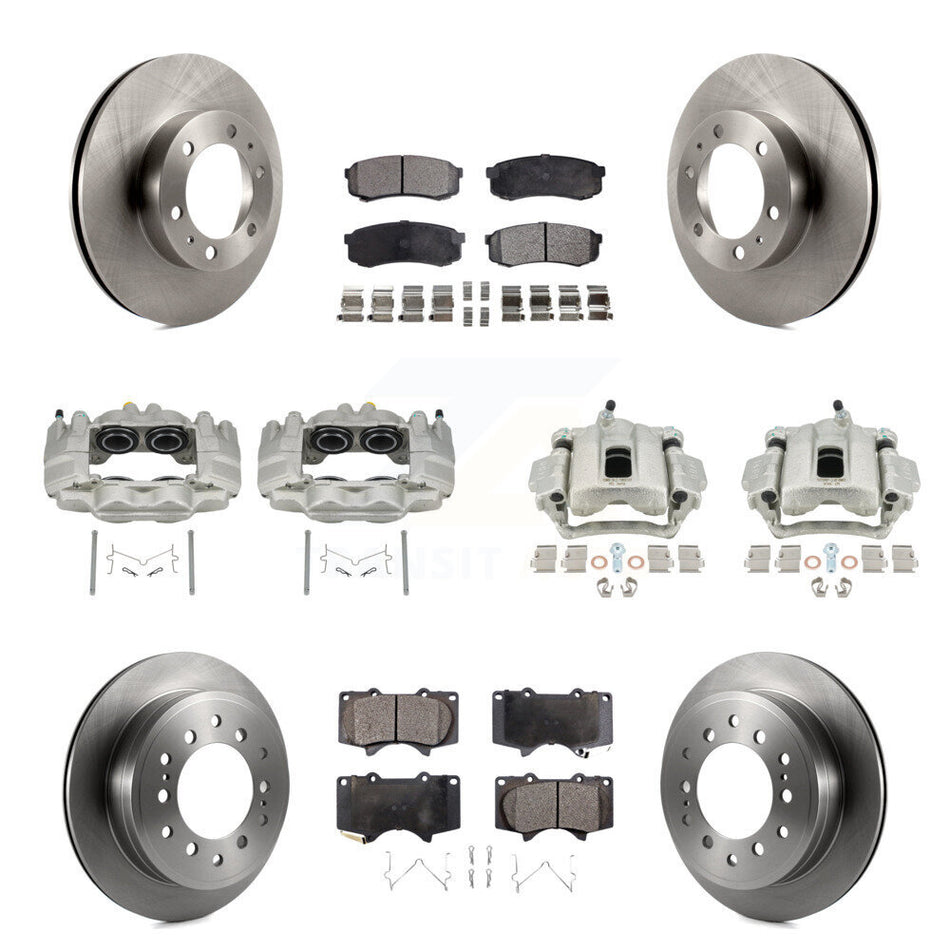 Front Rear Disc Brake Caliper Rotors And Ceramic Pads Kit (10Pc) For Toyota FJ Cruiser KC8-101134T