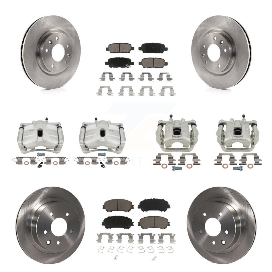 Front Rear Disc Brake Caliper Rotors And Ceramic Pads Kit (10Pc) For Nissan Rogue Sport KC8-101135C
