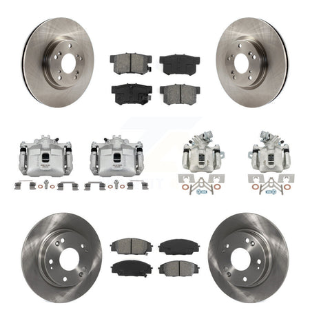 Front Rear Brake Caliper Rotor Semi-Metallic Pad Kit (10Pc) For Honda Civic Si with 2.0L KC8-101135S