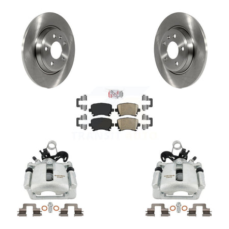 Rear Disc Brake Caliper Rotors And Ceramic Pads Kit For 2009 Audi A4 Quattro Convertible With 300mm Diameter Rotor KC8-101136N by Transit Auto