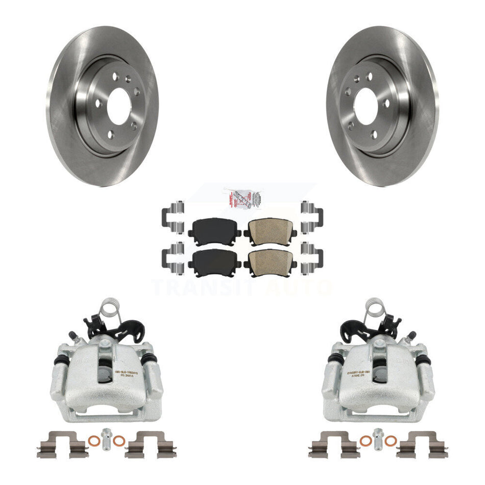 Rear Disc Brake Caliper Rotors And Ceramic Pads Kit For 2009 Audi A4 Quattro Convertible With 300mm Diameter Rotor KC8-101136N