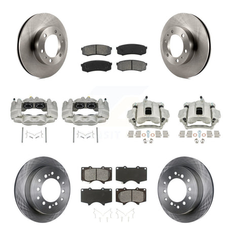 Front Rear Disc Brake Caliper Rotor & Semi-Metallic Pad Kit (10Pc) For Toyota FJ Cruiser KC8-101136S