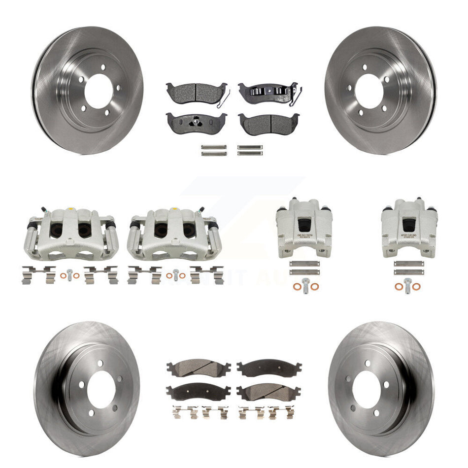 Front Rear Disc Brake Caliper Rotors Ceramic Pad Kit (10Pc) For Ford Explorer Sport Trac KC8-101136T