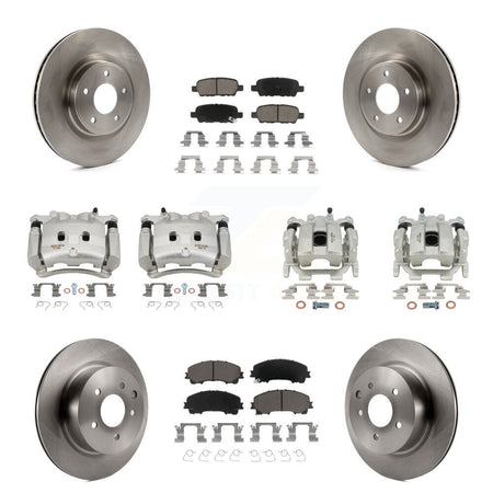 Front Rear Disc Brake Caliper Rotor & Ceramic Pad Kit (10Pc) For 2016-2017 INFINITI QX50 KC8-101137C