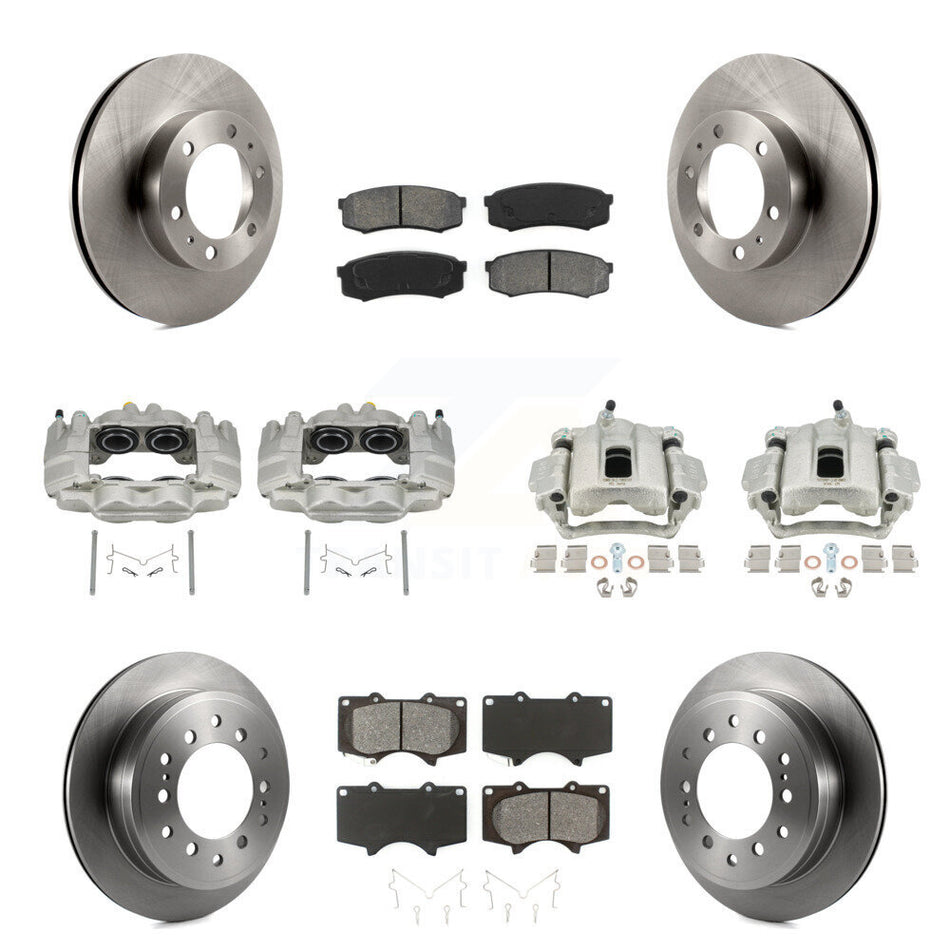 Front Rear Disc Brake Caliper Rotor & Semi-Metallic Pad Kit (10Pc) For Toyota FJ Cruiser KC8-101137S