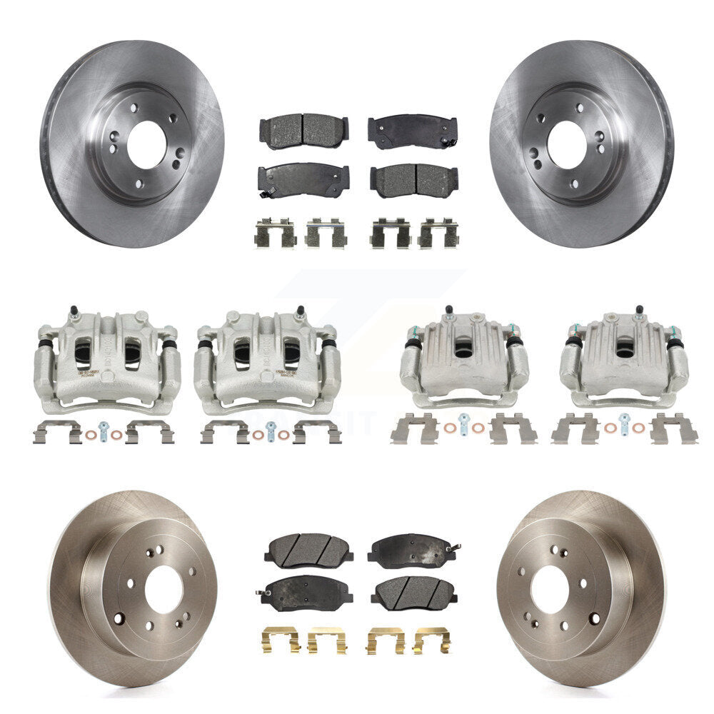 Front Rear Brake Caliper Rotor And Ceramic Pad Kit (10Pc) For 2007-2009 Hyundai Santa Fe KC8-101137T