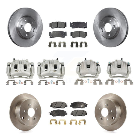 Front Rear Brake Caliper Rotor And Ceramic Pad Kit (10Pc) For 2007-2009 Hyundai Santa Fe KC8-101137T